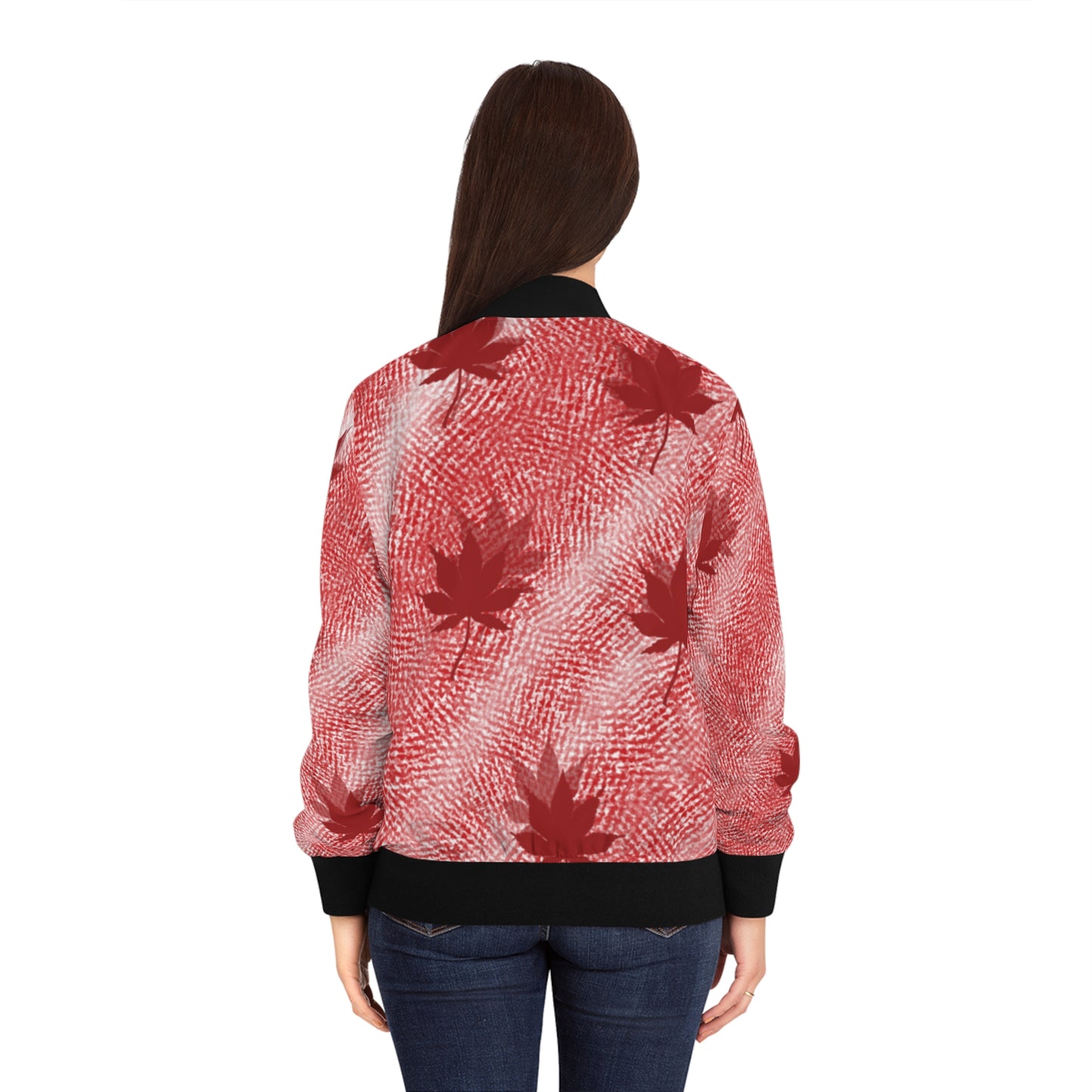 Traditional Maple Leaf Women's Bomber Jacket (AOP)