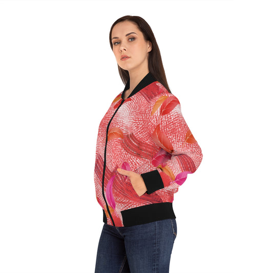 Rose Red Women's Bomber Jacket (AOP)